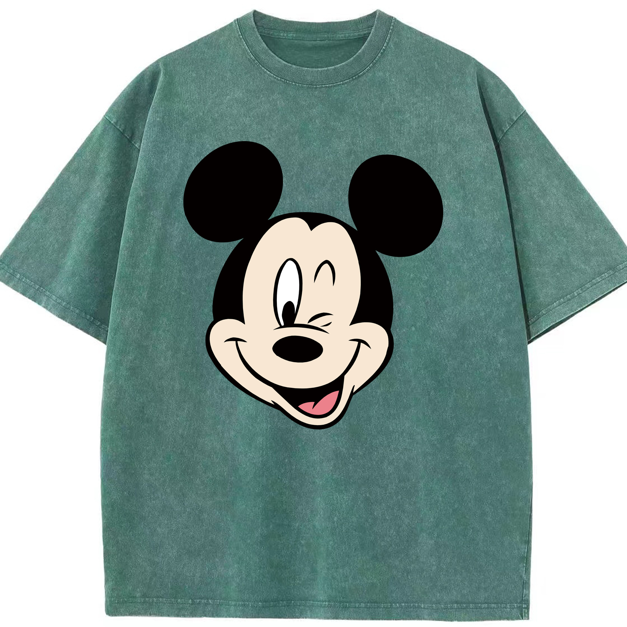 （画像用） ミッキーマウス Mickey Mouse 綿100% ヴィンテージ風 半袖Tシャツ（フロントプリント）